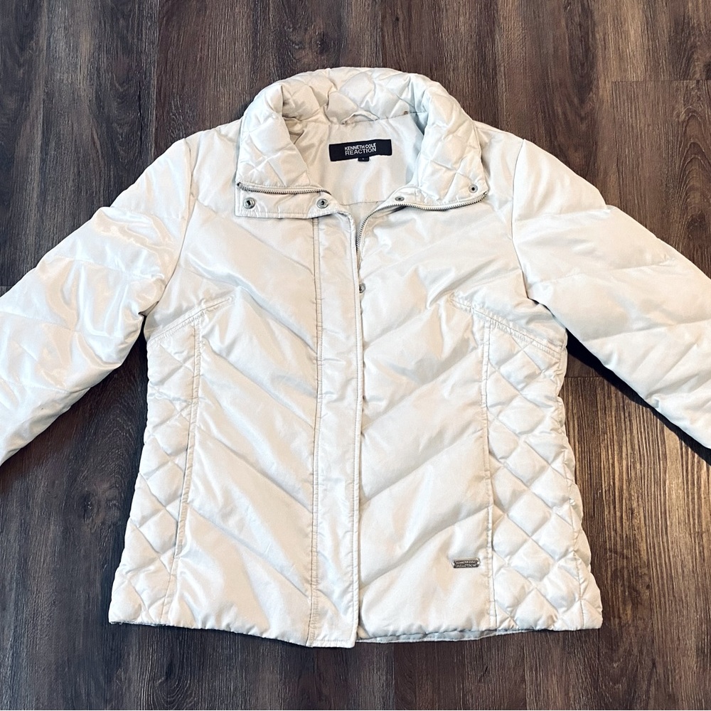Kenneth Cole Reaction Down Jacket Large Pearl White